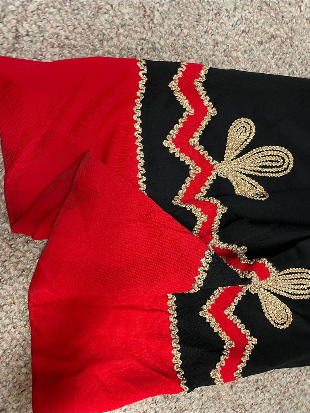 Vintage 60s/70s Black/Red/gold ribbon Maxi gown Dress - Women's Long Sleeve - Picture 10 of 10